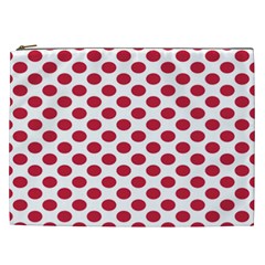 Polka Dot Red White Cosmetic Bag (xxl)  by Mariart