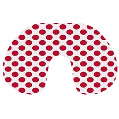 Polka Dot Red White Travel Neck Pillows by Mariart