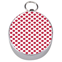 Polka Dot Red White Silver Compasses by Mariart