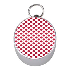 Polka Dot Red White Mini Silver Compasses by Mariart