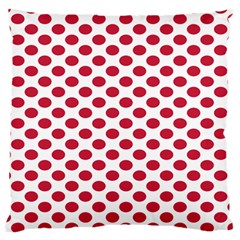 Polka Dot Red White Standard Flano Cushion Case (one Side) by Mariart