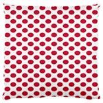 Polka Dot Red White Standard Flano Cushion Case (One Side) Front