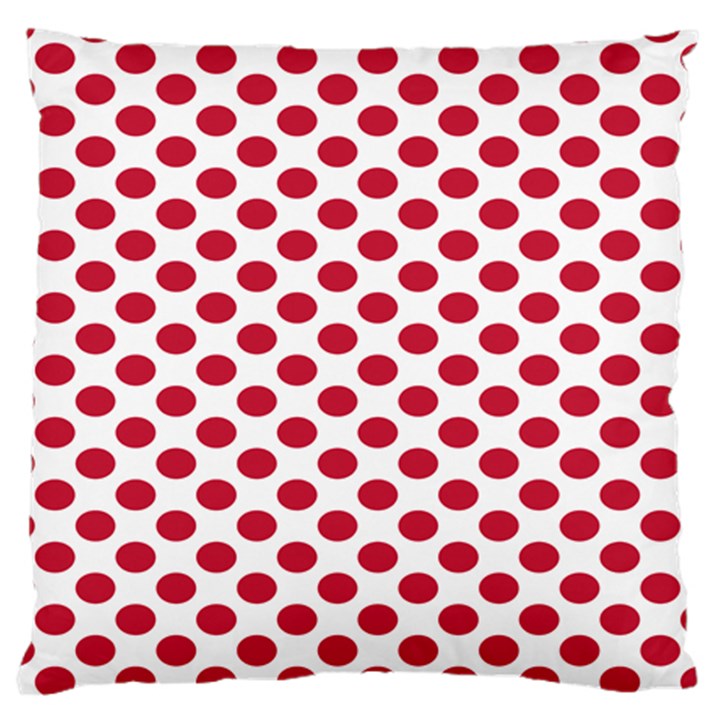 Polka Dot Red White Standard Flano Cushion Case (One Side)