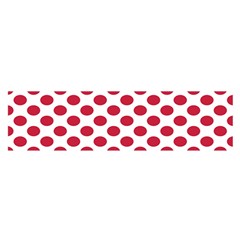 Polka Dot Red White Satin Scarf (oblong) by Mariart