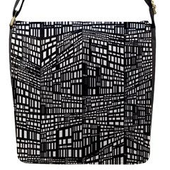 Plaid Black White Flap Messenger Bag (s) by Mariart