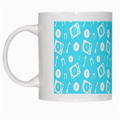 Record Blue Dj Music Note Club White Mugs by Mariart