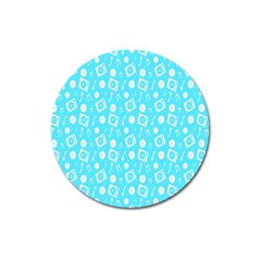 Record Blue Dj Music Note Club Magnet 3  (round) by Mariart