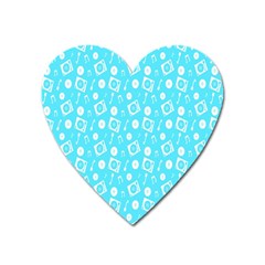 Record Blue Dj Music Note Club Heart Magnet by Mariart