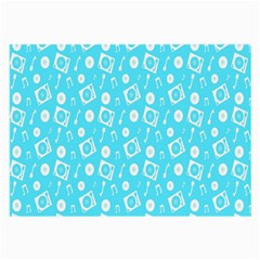 Record Blue Dj Music Note Club Large Glasses Cloth by Mariart