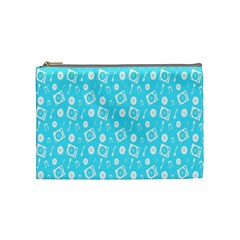 Record Blue Dj Music Note Club Cosmetic Bag (medium)  by Mariart