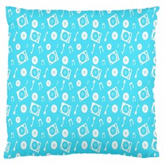 Record Blue Dj Music Note Club Large Cushion Case (one Side) by Mariart