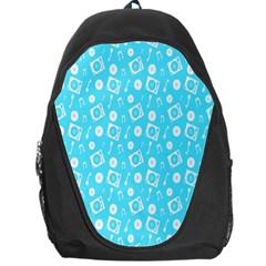 Record Blue Dj Music Note Club Backpack Bag by Mariart