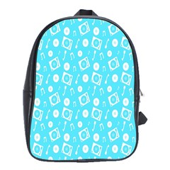 Record Blue Dj Music Note Club School Bags (xl)  by Mariart