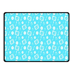 Record Blue Dj Music Note Club Double Sided Fleece Blanket (small)  by Mariart