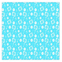 Record Blue Dj Music Note Club Large Satin Scarf (square) by Mariart