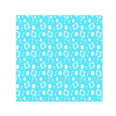 Record Blue Dj Music Note Club Small Satin Scarf (square) by Mariart