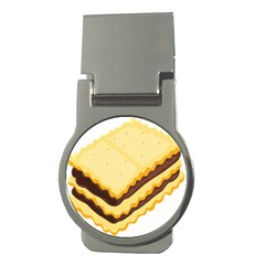 Sandwich Biscuit Chocolate Bread Money Clips (round)  by Mariart