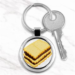 Sandwich Biscuit Chocolate Bread Key Chains (round)  by Mariart