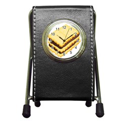 Sandwich Biscuit Chocolate Bread Pen Holder Desk Clocks by Mariart