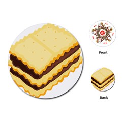 Sandwich Biscuit Chocolate Bread Playing Cards (round)  by Mariart