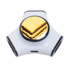 Sandwich Biscuit Chocolate Bread 3-port Usb Hub by Mariart