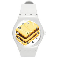 Sandwich Biscuit Chocolate Bread Round Plastic Sport Watch (m) by Mariart