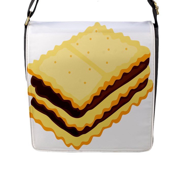 Sandwich Biscuit Chocolate Bread Flap Messenger Bag (L) 