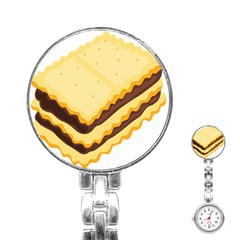 Sandwich Biscuit Chocolate Bread Stainless Steel Nurses Watch by Mariart