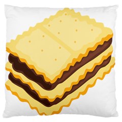 Sandwich Biscuit Chocolate Bread Large Flano Cushion Case (one Side) by Mariart