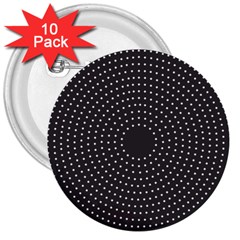 Round Stitch Scrapbook Circle Stitching Template Polka Dot 3  Buttons (10 Pack)  by Mariart