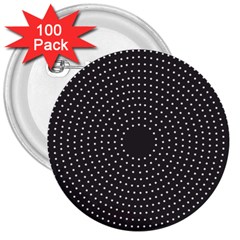 Round Stitch Scrapbook Circle Stitching Template Polka Dot 3  Buttons (100 Pack)  by Mariart