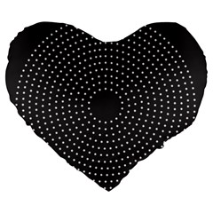 Round Stitch Scrapbook Circle Stitching Template Polka Dot Large 19  Premium Heart Shape Cushions by Mariart