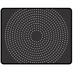 Round Stitch Scrapbook Circle Stitching Template Polka Dot Double Sided Fleece Blanket (medium)  by Mariart