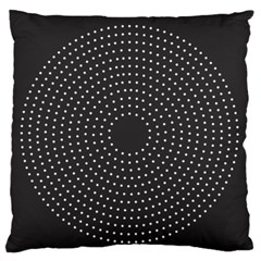 Round Stitch Scrapbook Circle Stitching Template Polka Dot Large Flano Cushion Case (two Sides) by Mariart