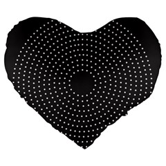 Round Stitch Scrapbook Circle Stitching Template Polka Dot Large 19  Premium Flano Heart Shape Cushions by Mariart