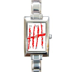 Scratches Claw Red White H Rectangle Italian Charm Watch by Mariart