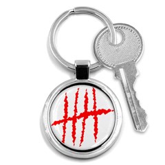 Scratches Claw Red White H Key Chains (round)  by Mariart