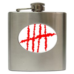 Scratches Claw Red White H Hip Flask (6 Oz) by Mariart