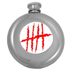 Scratches Claw Red White H Round Hip Flask (5 Oz) by Mariart