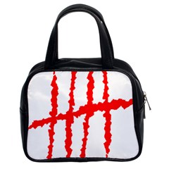 Scratches Claw Red White H Classic Handbags (2 Sides) by Mariart