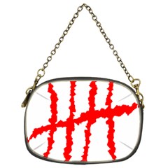 Scratches Claw Red White H Chain Purses (two Sides)  by Mariart