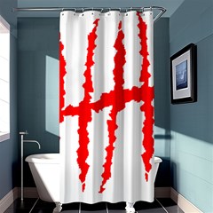 Scratches Claw Red White H Shower Curtain 36  X 72  (stall)  by Mariart