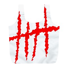 Scratches Claw Red White H Full Print Recycle Bags (l)  by Mariart