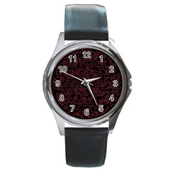 Random Red Black Round Metal Watch by Mariart