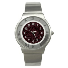 Random Red Black Stainless Steel Watch by Mariart