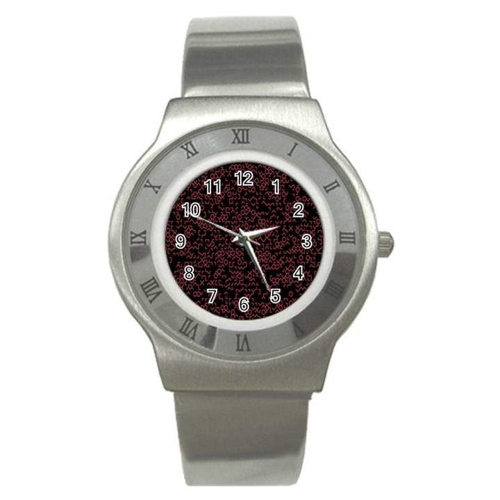 Random Red Black Stainless Steel Watch