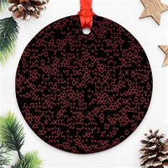 Random Red Black Round Ornament (two Sides) by Mariart