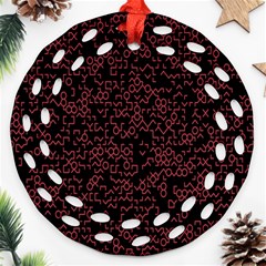 Random Red Black Ornament (round Filigree) by Mariart