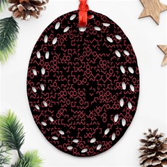 Random Red Black Ornament (oval Filigree) by Mariart