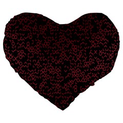 Random Red Black Large 19  Premium Flano Heart Shape Cushions by Mariart